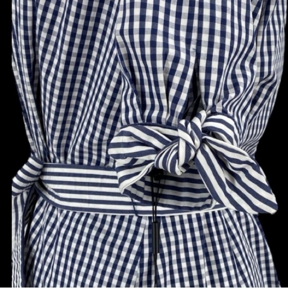 CALVIN KLEIN SIZE 12 PETITE BLUE & WHITE FIT & FLARE GINGHAM MAXI DRESS - Picture 3 of 16